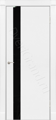 Фото Форт Лайн белая эмаль черное стекло, Межкомнатные двери